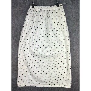 Vtg Sportables Women’s Long White Denim Chicken Skirt Fits Like Sz 4/6 Small